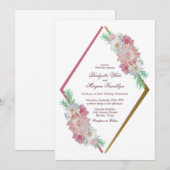 roze huwelijk kaart (Voorkant / Achterkant)