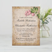 roze huwelijk kaart (Staand voorkant)