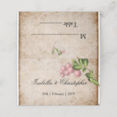 roze huwelijk plaatskaartje (Buitenkant ongevouwen)