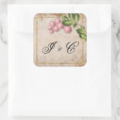  roze huwelijk vierkante sticker (Tas)