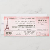  roze huwelijkspas naar Parijs Kaart (Voorkant)