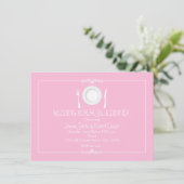 Roze huwelijksprobediner uitnodiging (Staand voorkant)