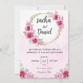 roze huwelijksuitnodiging ,Viering van de Liefde Kaart (Voorkant)