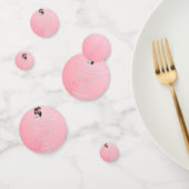 Roze huwelijksuitnodigingen met diamanten sprankel confetti (Groep)