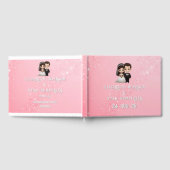 Roze huwelijksuitnodigingen met diamanten sprankel gastenboek (Volledig)