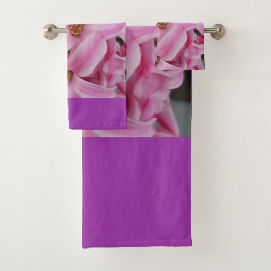 roze hyacineuze bloem bad handdoek (Insitu)