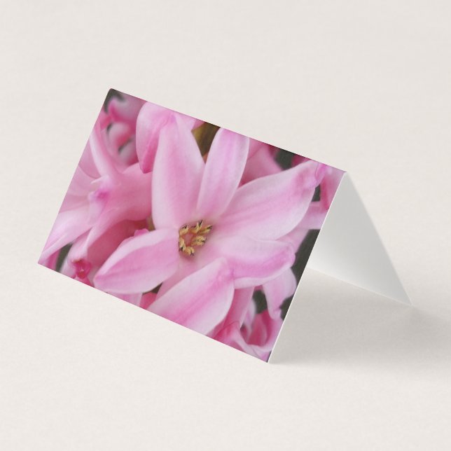 roze hyacineuze bloem kaart (Voorkant)