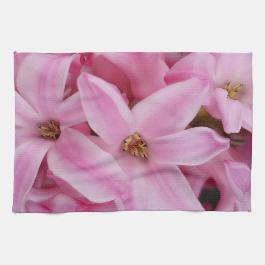 roze hyacint bloem theedoek (Horizontaal)