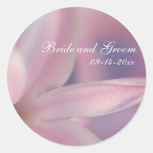 Roze Hyacint Bloemen Bruiloft Envelop Seal Ronde Sticker (Voorkant)
