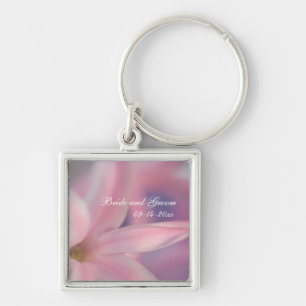 Roze Hyacint bloemen bruiloft Sleutelhanger
