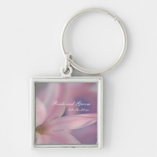 Roze Hyacint bloemen bruiloft Sleutelhanger (Voorkant)