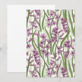 Roze Hyacint bloemen op natuurlijk wit (Voorkant / Achterkant)
