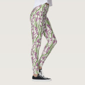 Roze Hyacint bloemen op natuurlijk wit Leggings (Rechts)