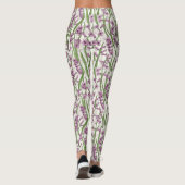 Roze Hyacint bloemen op natuurlijk wit Leggings (Achterkant)