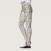 Roze Hyacint bloemen op natuurlijk wit Leggings (Links)