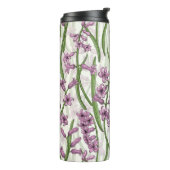 Roze Hyacint bloemen op natuurlijk wit Thermosbeker (Gedraaid links)