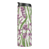 Roze Hyacint bloemen op natuurlijk wit Thermosbeker (Geroteerd rechts)