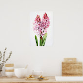 Roze Hyacint Bloemenkunst Print Poster (Keuken)