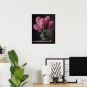 Roze Hyacint Flowers Art Print Poster (Thuiskantoor)