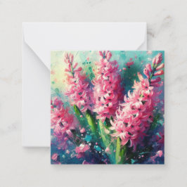 Roze Hyacinten Bloemen Bloemen Dankjewel Notitiekaartje