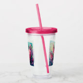 Roze Hyacinten Bloemen Impressionistisch Schilderi Acryl Drinkbeker (Links)