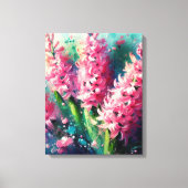 Roze Hyacinten Bloemen Impressionistisch Schilderi Canvas Afdruk (Voorkant)