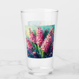 Roze Hyacinten Bloemen Impressionistisch Schilderi Glas