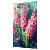 Roze Hyacinten Bloemen Impressionistisch Schilderi Klembord (Links)