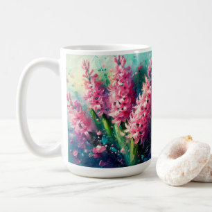 Roze Hyacinten Bloemen Impressionistisch Schilderi Koffiemok