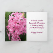 Roze Hyacinten Happy Easter Wenskaarten Feestdagen Kaart (Binnen)