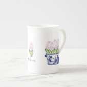 Roze Hyacinten in Chinoiserie Planter Porselein Kop (Voorkant rechts)