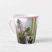 Roze hyacinths Design Latte Mok (Linkerhoek)