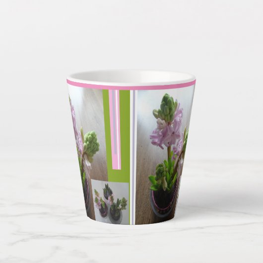 Roze hyacinths Design Latte Mok (Voorkant)