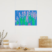 Roze hyacinths Spring Flowers Floral Art Painting Poster (Keuken)