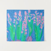 Roze hyacinths Spring Flowers Floral Art Painting Wandkleed (Voorkant (horizontaal))