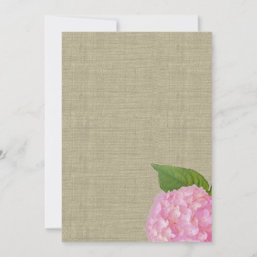 Roze Hydrangea 50e verjaardag Kaart (Achterkant)