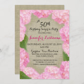 Roze Hydrangea 50e verjaardag Kaart (Voorkant / Achterkant)