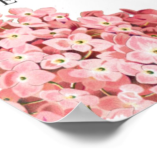 Roze hydrangea, Aangepast Poster voor bruiloft (Hoek)