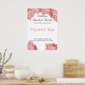 Roze hydrangea, Aangepast Poster voor bruiloft (Keuken)