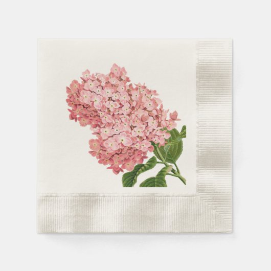 Roze Hydrangea, Aangepast Servetten (Voorkant)
