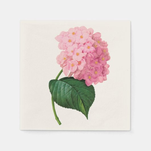 Roze hydrangea Aangepaste, witte standaard Napkin Servet (Voorkant)