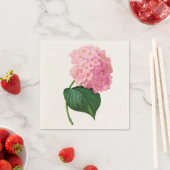 Roze hydrangea Aangepaste, witte standaard Napkin Servet (Insitu)