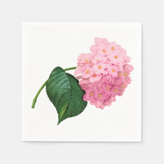 Roze hydrangea Aangepaste, witte standaard Napkin Servetten (Voorkant)