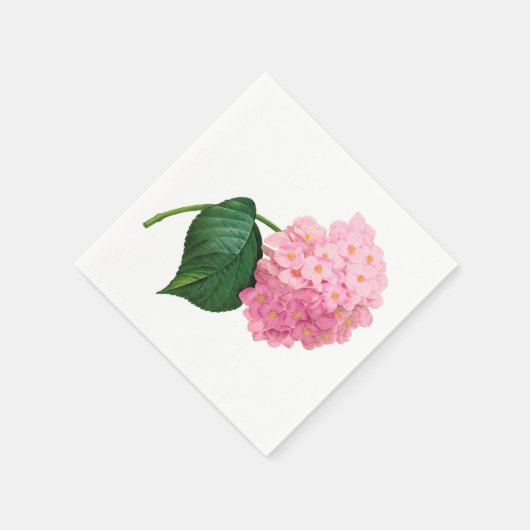 Roze hydrangea Aangepaste, witte standaard Napkin Servetten (Hoek)