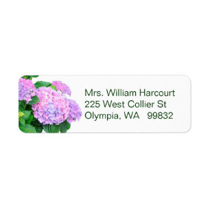 Roze Hydrangea Adres label