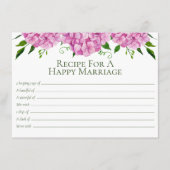 Roze Hydrangea Advice Recipe Kaart (Voorkant)