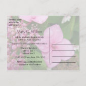 Roze hydrangea afstuderen van een bloemmeisje aankondigingskaart (Achterkant)