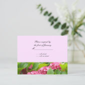 Roze Hydrangea Antwoordkaart RSVP Kaartje (Staand voorkant)