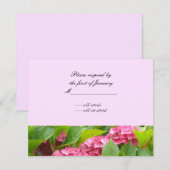Roze Hydrangea Antwoordkaart RSVP Kaartje (Voorkant / Achterkant)