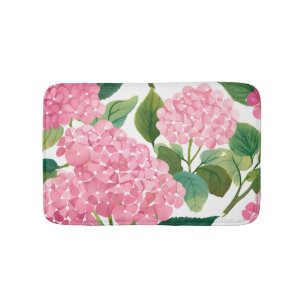 Roze Hydrangea Aquarel Bloemstuk Kust Badmat